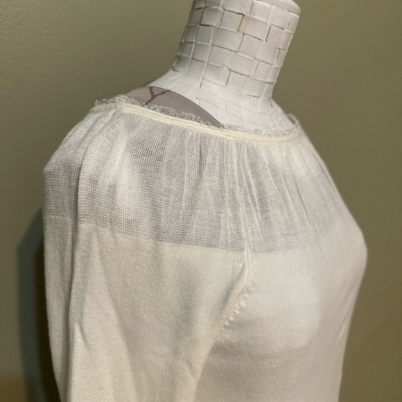 Danier knit long sleeve with mesh & ruffles - Picture 2 of 8